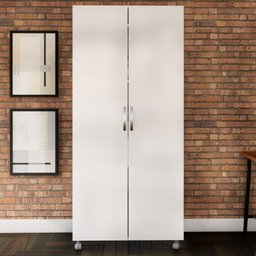 Armário para Escritório Multi 2 Portas Com Rodízio Branco - Pnr Móveis - 3