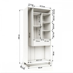 Armário para Escritório Multi 2 Portas Com Rodízio Branco - Pnr Móveis - 4