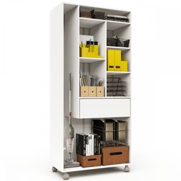 Armário para Escritório Multi 2 Portas Com Rodízio Branco - Pnr Móveis - 10