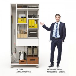 Armário para Escritório Multi 2 Portas Com Rodízio Branco - Pnr Móveis - 5