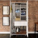 Ver imagem 2 de Armário para Escritório Multi 2 Portas Com Rodízio Branco - Pnr Móveis