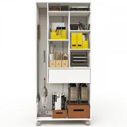 Armário para Escritório Multi 2 Portas Com Rodízio Branco - Pnr Móveis - 12