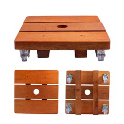 Suporte para Vaso de Planta Quadrado com Rodinhas Cristal 20cm - 1