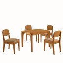 Ver imagem 2 de Conjunto Sala de Jantar Mesa Dublin Canto Copo de MDF e 4 Cadeiras Cleo Yescasa Marrom/Turim/Marromle