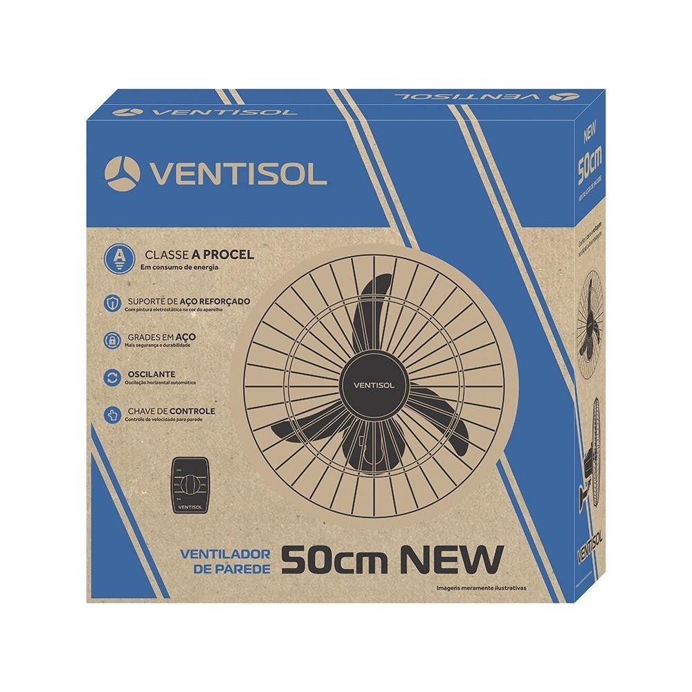 Ventilador de Parede Preto Ventisol 50cm New 130w 220v - 4