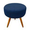 Ver imagem 4 de Kit 2 Poltronas Opalas com Puff Redondo Suede Azul Marinho