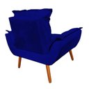 Ver imagem 3 de Kit 2 Poltronas Opalas com Puff Redondo Suede Azul Marinho