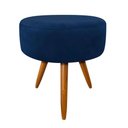 Ver imagem 5 de Kit 2 Poltronas Opalas com Puff Redondo Suede Azul Marinho