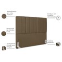 Ver imagem 2 de Cabeceira Estofada Carla 140 Linho Marrom