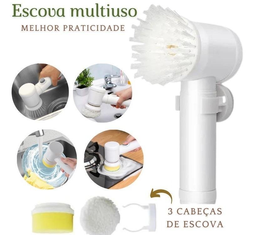 Escova Limpeza Elétrica Multifuncional Recarregável - 5 em 1