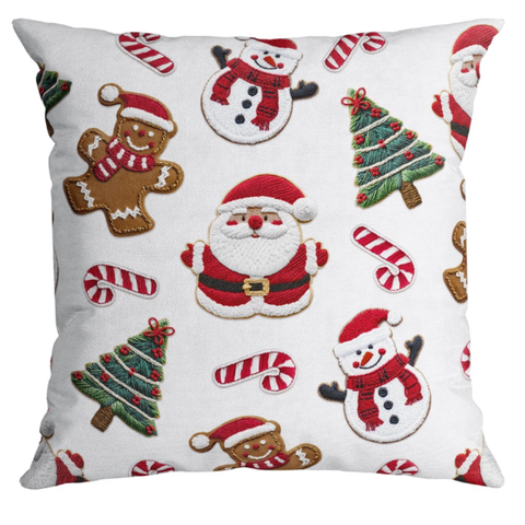Almofada Cheia Natalina Papai Noel Boneco de Neve 43CMX43CM