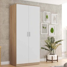 Guarda Roupa Solteiro 2 Portas 1 Cabideiro 1 Prateleira Brixton Caemmun - 7