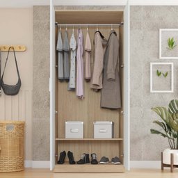 Guarda Roupa Solteiro 2 Portas 1 Cabideiro 1 Prateleira Brixton Caemmun - 5