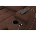 Ver imagem 7 de Sofá Retrátil Reclinável Verona Usb + Porta Copo 2,30m Suede Velut Marrom C/ Molas no Assento -