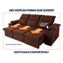 Ver imagem 6 de Sofá Retrátil Reclinável Verona Usb + Porta Copo 2,30m Suede Velut Marrom C/ Molas no Assento -