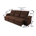 Ver imagem 3 de Sofá Retrátil Reclinável Verona Usb + Porta Copo 2,30m Suede Velut Marrom C/ Molas no Assento -
