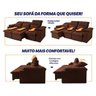 Sofá Retrátil Reclinável Verona Usb + Porta Copo 2,30m Suede Velut Marrom C/ Molas no Assento - - 5