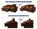 Ver imagem 5 de Sofá Retrátil Reclinável Verona Usb + Porta Copo 2,30m Suede Velut Marrom C/ Molas no Assento -