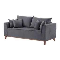 Sofá 4 Lugares Living M-46 Martins Veludo Grafite - 1