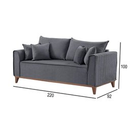 Sofá 4 Lugares Living M-46 Martins Veludo Grafite - 2