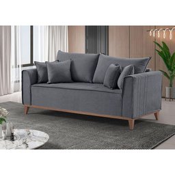 Sofá 4 Lugares Living M-46 Martins Veludo Grafite - 3