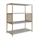Ver imagem 1 de Estante para Livros Industrial 77cm X 94cm C/ Detalhe em Aço Cor:arenas com Dourado