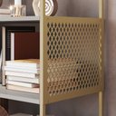Ver imagem 4 de Estante para Livros Industrial 77cm X 94cm C/ Detalhe em Aço Cor:arenas com Dourado
