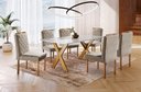 Ver imagem 1 de Conjunto Sala de Jantar 6 Lugares Espanha Mesa e Cadeiras Madeira Maciça Tampo com Vidro