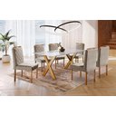 Ver imagem 1 de Conjunto Sala de Jantar 6 Lugares Espanha Mesa e Cadeiras Madeira Maciça Tampo com Vidro