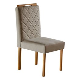 Conjunto Sala de Jantar 6 Lugares Espanha Mesa e Cadeiras Madeira Maciça Tampo com Vidro - 4