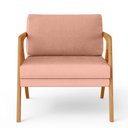 Ver imagem 6 de Kit 3 Poltronas Decorativas para Sala Estar Pietra Estrutura de Madeira L02 Linho Rosê - Lyam