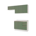Ver imagem 1 de Armário de Cozinha Compacta 3 Gavetas 100% Mdf 200cm Branco/verde Celeste Kappesberg