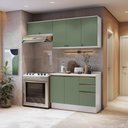 Ver imagem 2 de Armário de Cozinha Compacta 3 Gavetas 100% Mdf 200cm Branco/verde Celeste Kappesberg