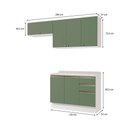 Ver imagem 3 de Armário de Cozinha Compacta 3 Gavetas 100% Mdf 200cm Branco/verde Celeste Kappesberg