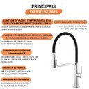 Ver imagem 3 de Torneira Monocomando Cozinha Bancada Minimal 26779 Meber - Cromado