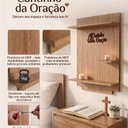 Ver imagem 4 de Prateleira Cantinho da Oração Painel Suspenso MDF Amadeirado Letra 3D