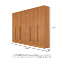 Ver imagem 5 de Guarda Roupa Casal 6 Portas 8 Gavetas 270cm Portugal Yescasa Marrom/Cinamomo