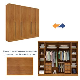 Guarda Roupa Casal 6 Portas 8 Gavetas Portugal Espresso Móveis - 13