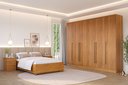 Ver imagem 6 de Guarda Roupa Casal 6 Portas 8 Gavetas 270cm Portugal Yescasa Marrom/Cinamomo