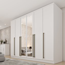 Guarda Roupa Casal 6 Portas 8 Gavetas Portugal 270cm Espresso Móveis - 17