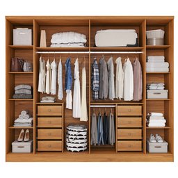 Guarda Roupa Casal 6 Portas 8 Gavetas Portugal 270cm Espresso Móveis - 8