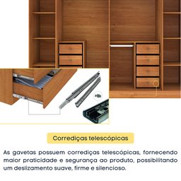 Guarda Roupa Casal 6 Portas 8 Gavetas Portugal 270cm Espresso Móveis - 16
