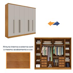 Guarda Roupa Casal 6 Portas 8 Gavetas Portugal 270cm Espresso Móveis - 13