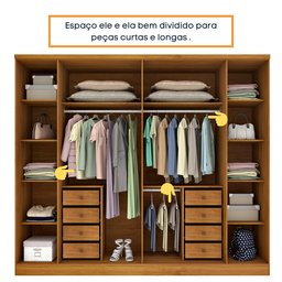 Guarda Roupa Casal 6 Portas 8 Gavetas Portugal 270cm Espresso Móveis - 9