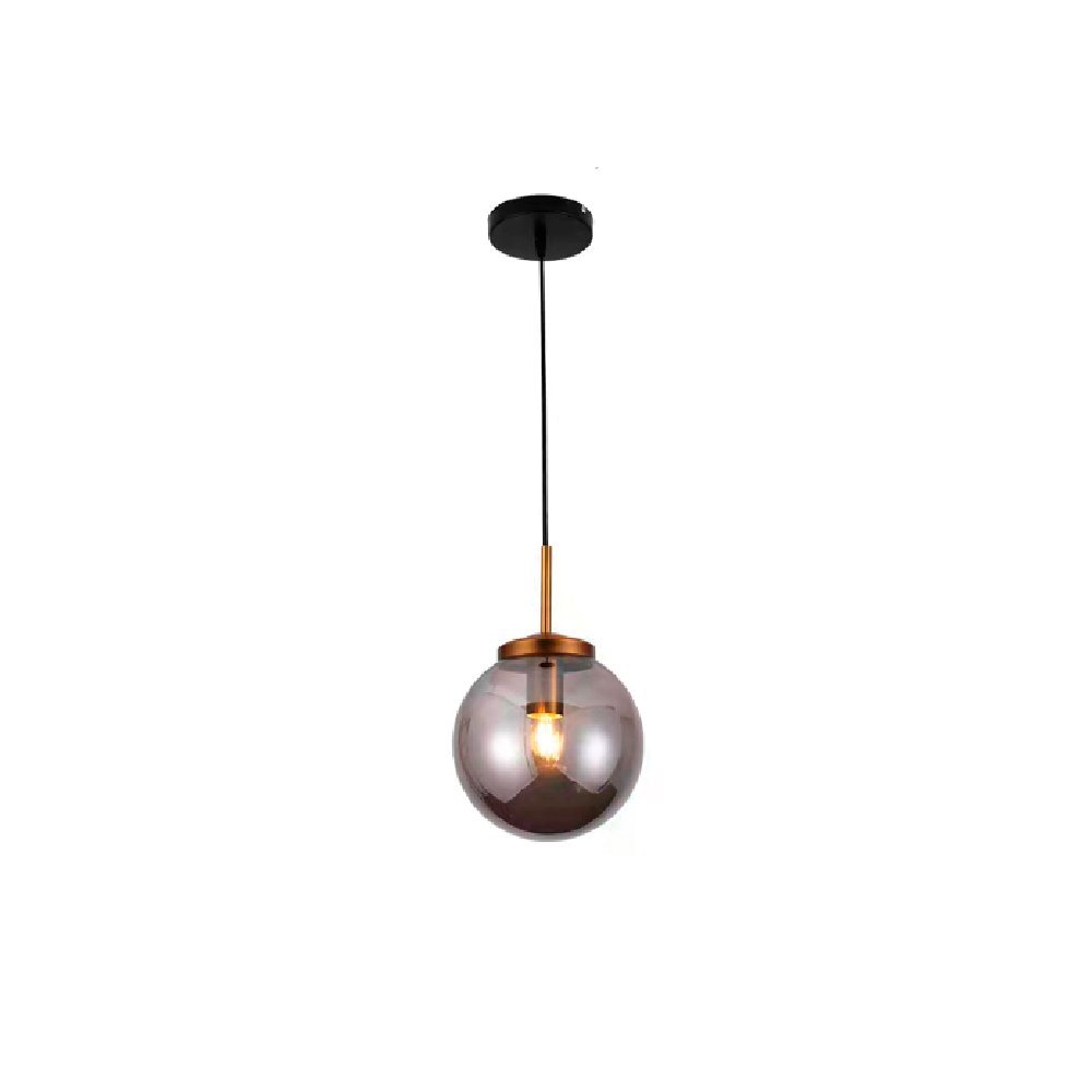 Pendente Preto e Bronze com Globo Fumê 20cm 1e27 Paris Luz