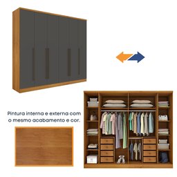 Guarda Roupa Casal 6 Portas 8 Gavetas Portugal Espresso Móveis - 6