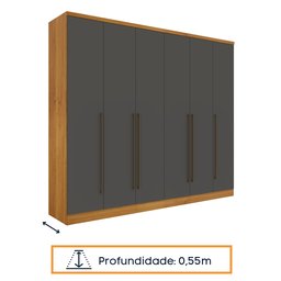 Guarda Roupa Casal 6 Portas 8 Gavetas Portugal Espresso Móveis - 7