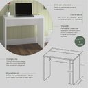 Ver imagem 6 de Conjunto Home Office Compacto Escrivaninha Mary Estante Pequena Clean Branco Artany