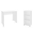 Ver imagem 2 de Conjunto Home Office Compacto Escrivaninha Mary Estante Pequena Clean Branco Artany