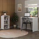 Ver imagem 1 de Conjunto Home Office Compacto Escrivaninha Mary Estante Pequena Clean Branco Artany